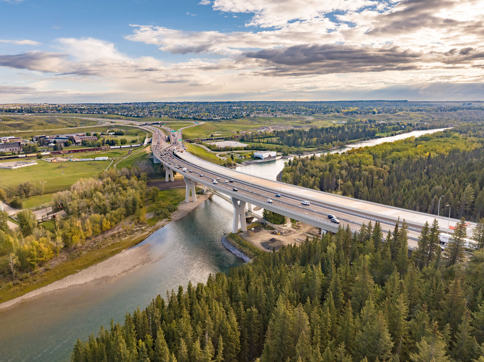 Twinning of Stoney Trail over the Bow River in NW Calgary